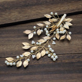 Headpiece Crystal Pearl Wedding Hair Clips for Women and Girls